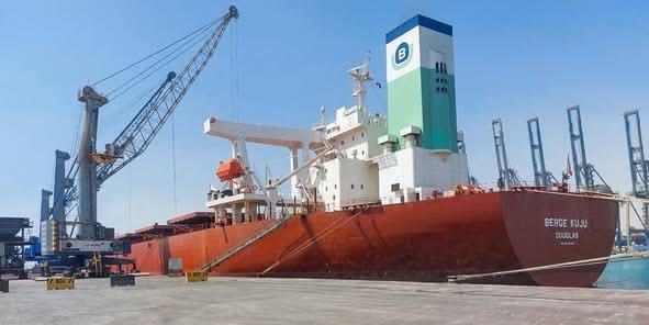 ميناء السخنة يستقبل أكبر سفينة صب جاف منذ إنشائه بحمولة تتجاوز 180 ألف طن من خام الحديد